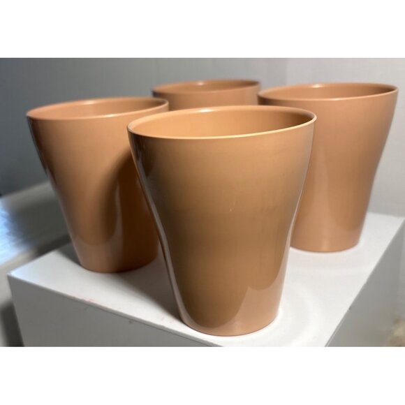Melmac Cyanamid Set Of 4 Tan Plastic Drinking Cups Tumblers - Picture 4 of 14